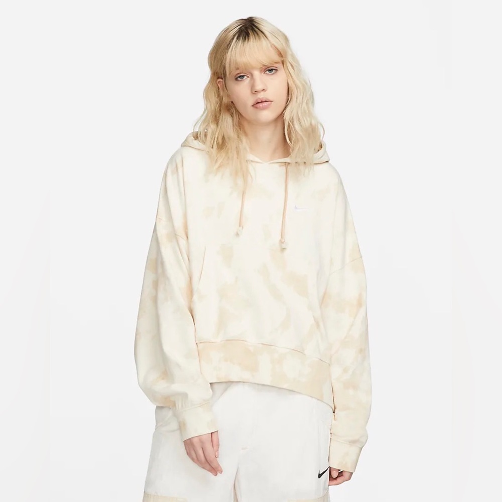 NIKE Sportswear Washed Sanddrift Jersey Oversized Hoodie XS